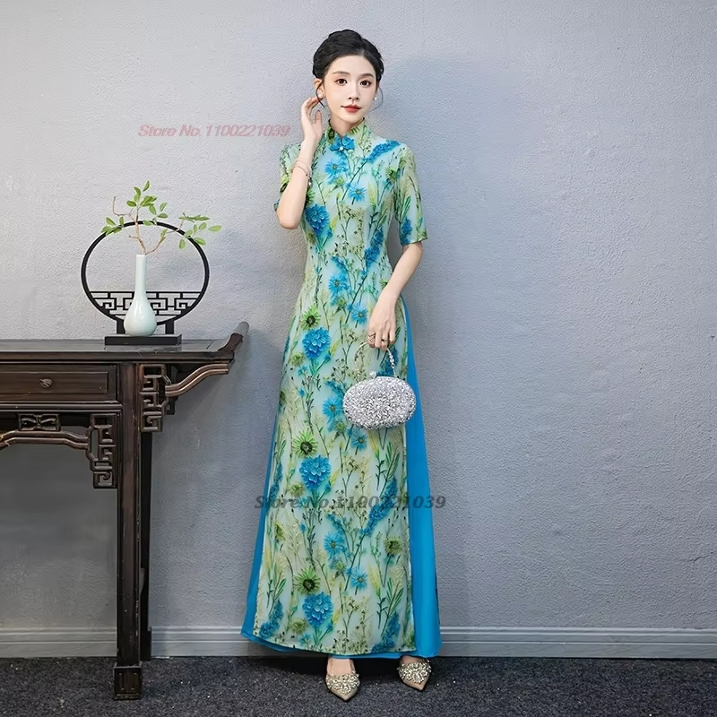 Ao Dai Vietnam Dress - 2026 vietnam dress aodai national flower
