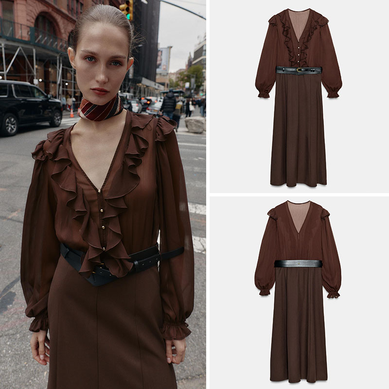 Elegant V-Neck Long Sleeve Mid - đánh giá và giá Ethnic Fashion Wear