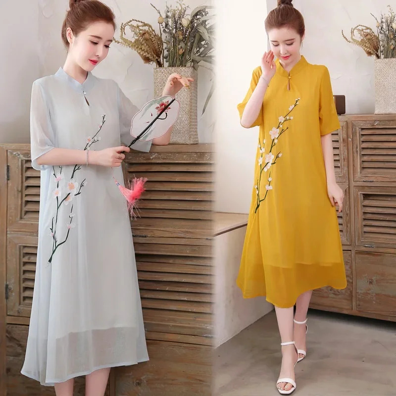 White Chinese Qipao Cheongsam  - đánh giá và giá Ao Dai Vietnam Dress