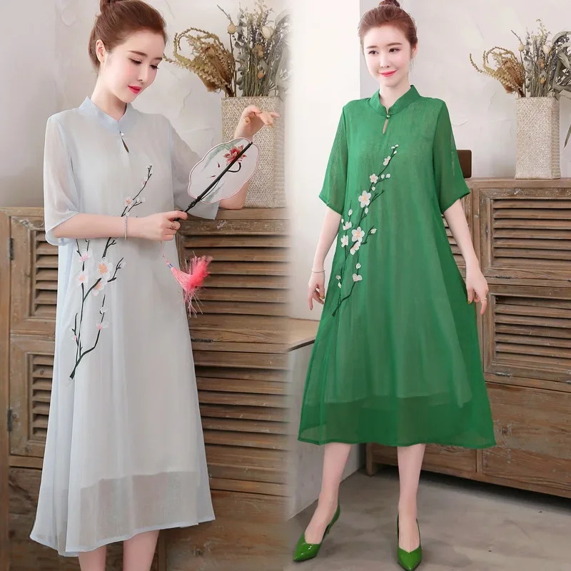 White Chinese Qipao Cheongsam  - đánh giá và giá Ao Dai Vietnam Dress