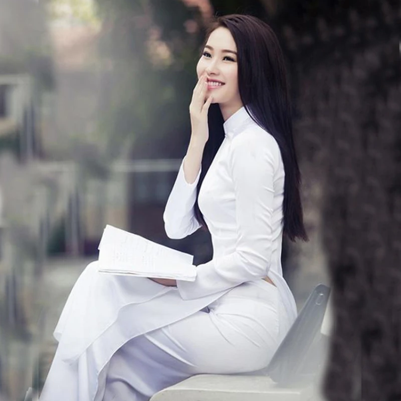 Ao Dai Vietnam Dress Women Tra - đánh giá và giá Ao Dai Vietnam Dress