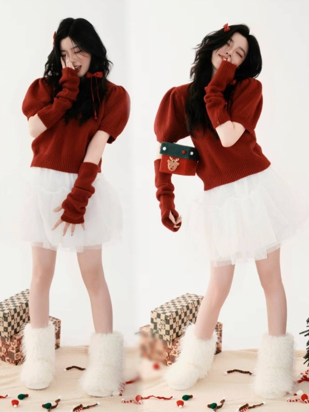Cute Red Christmas Sweater Pho - đánh giá và giá Ethnic Fashion Wear