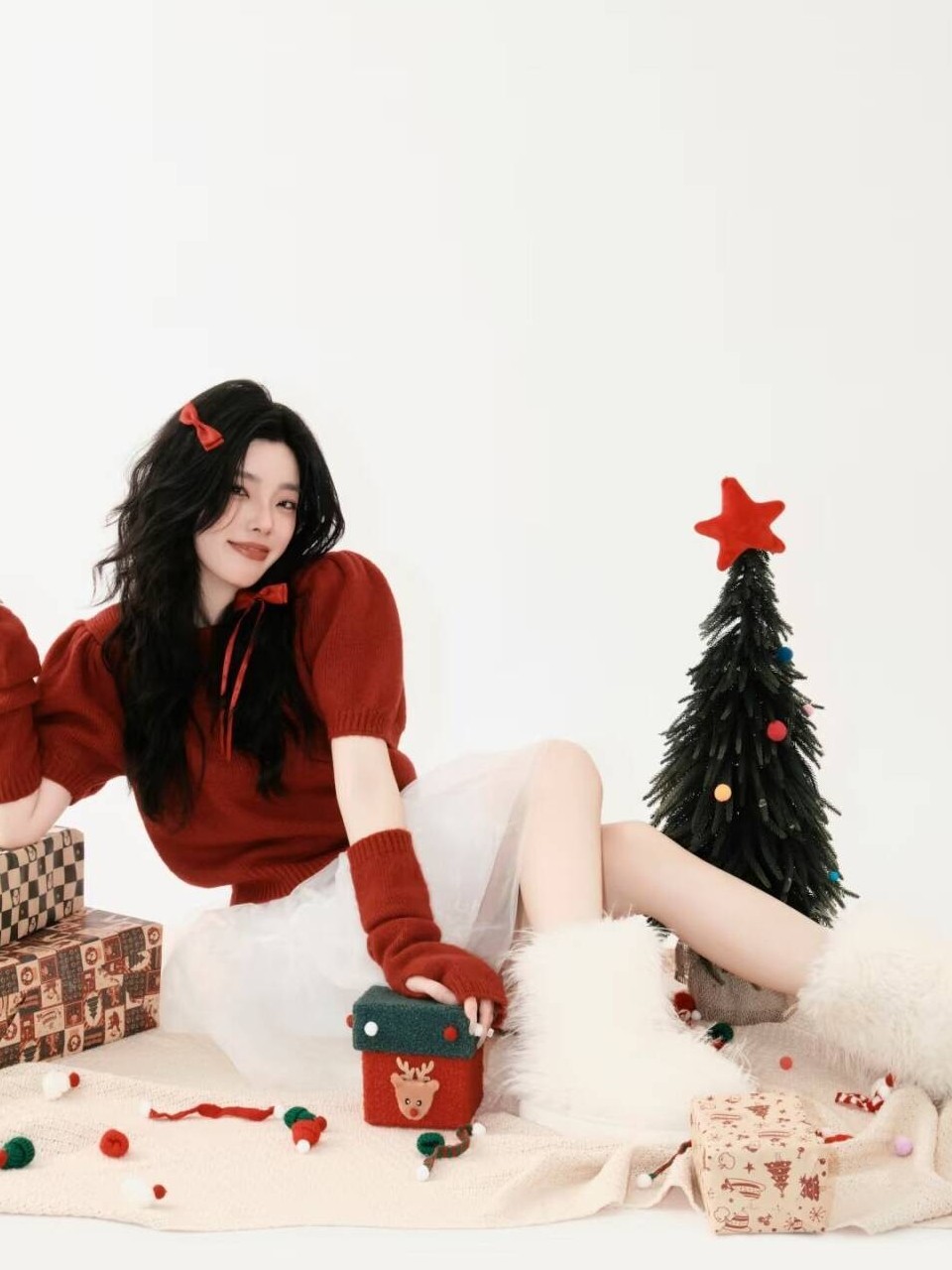 Cute Red Christmas Sweater Pho - đánh giá và giá Ethnic Fashion Wear